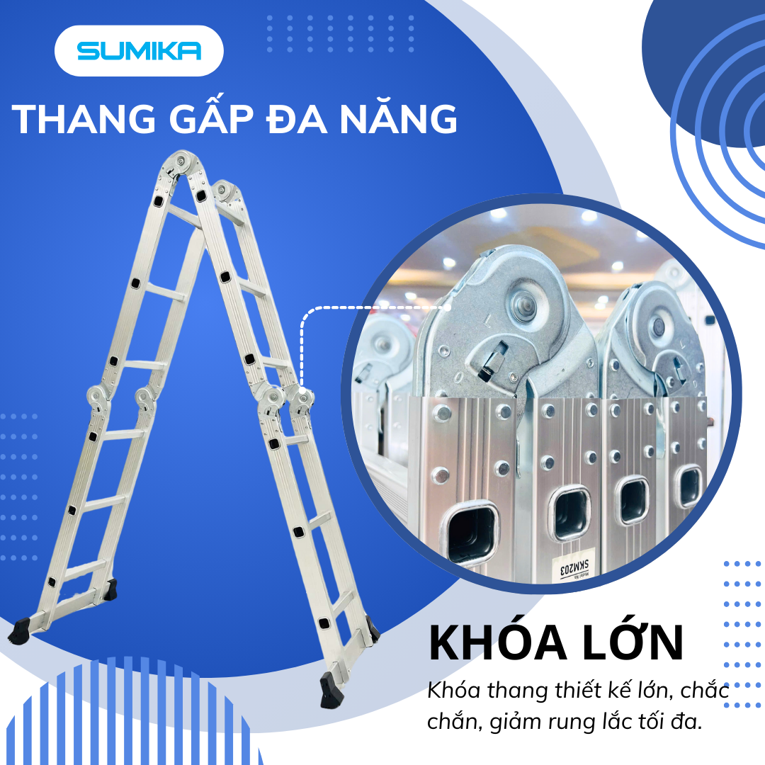Thang Nh&ocirc;m Gấp 4 đoạn SUMIKA SKM203 - Chữ A 1.7m