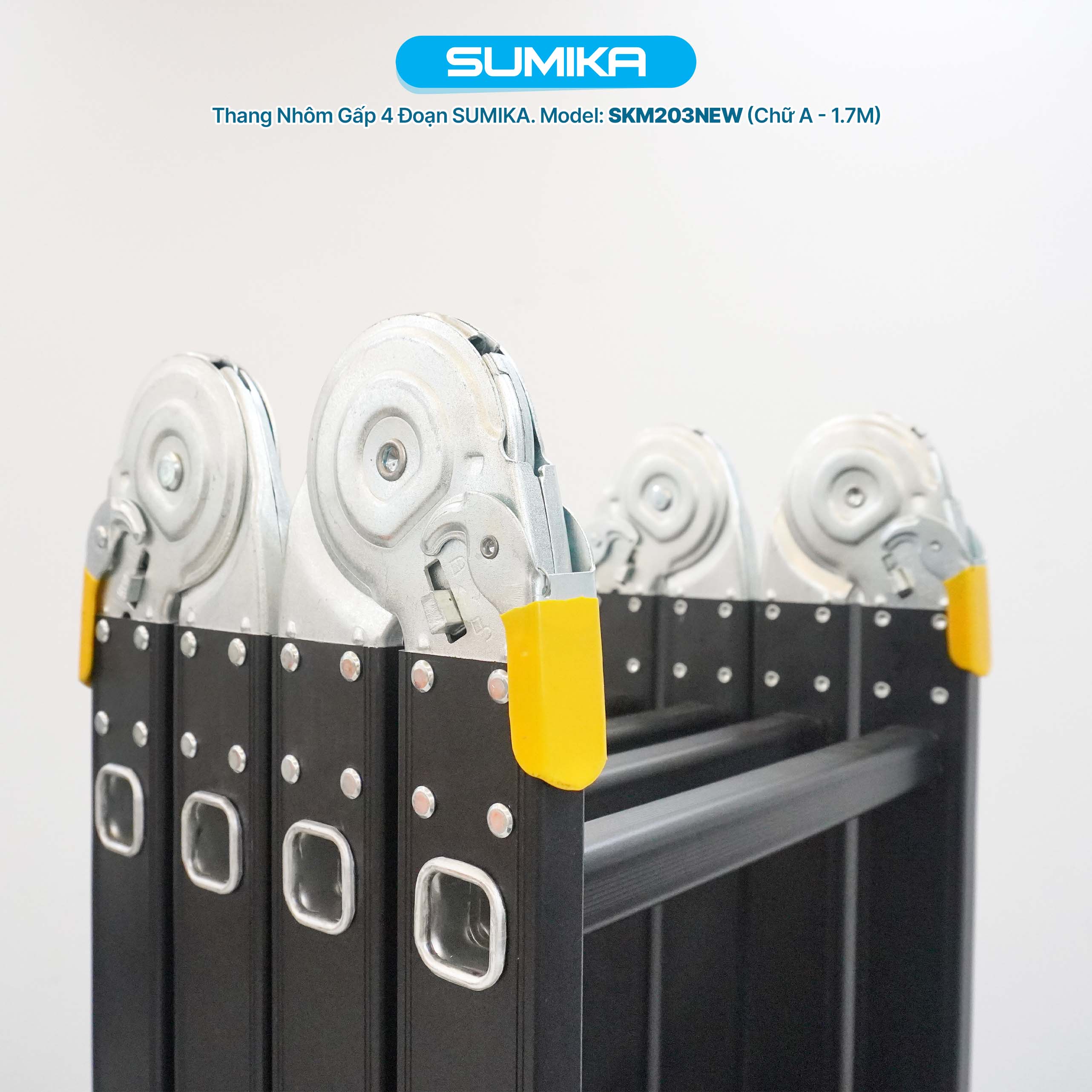 Thang Nh&ocirc;m Gấp 4 đoạn SUMIKA SKM203 NEW, Chữ A 1.73m