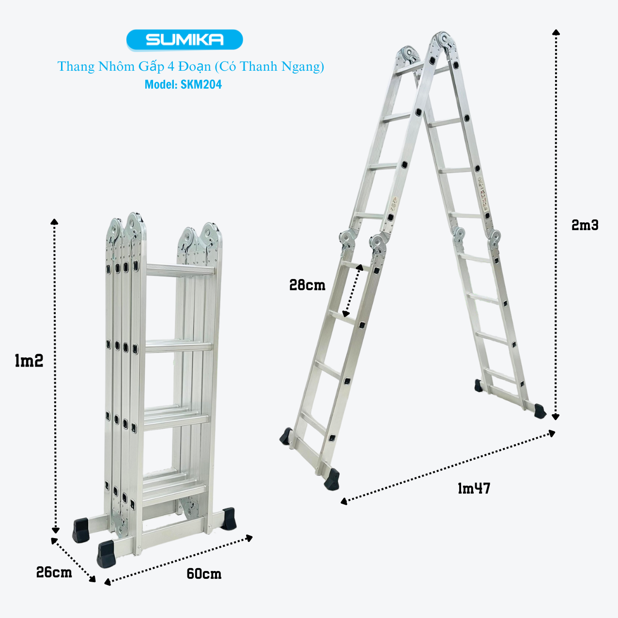 hang Nh&ocirc;m Gấp 4 đoạn SUMIKA SKM204 - Chữ A 2.3m