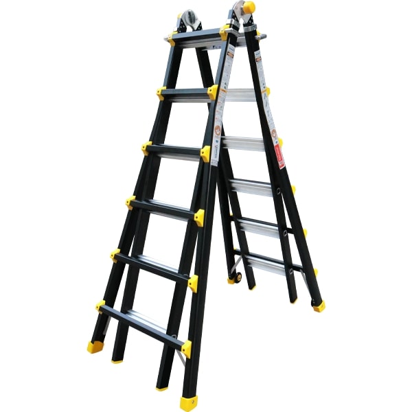 Thang Nhôm Rút Lồng Gấp Đa Năng 6 Bậc Nikawa NKB-46, Cao Chữ A 3m04, Chữ I 6m38 Chính Hãng NKB46
