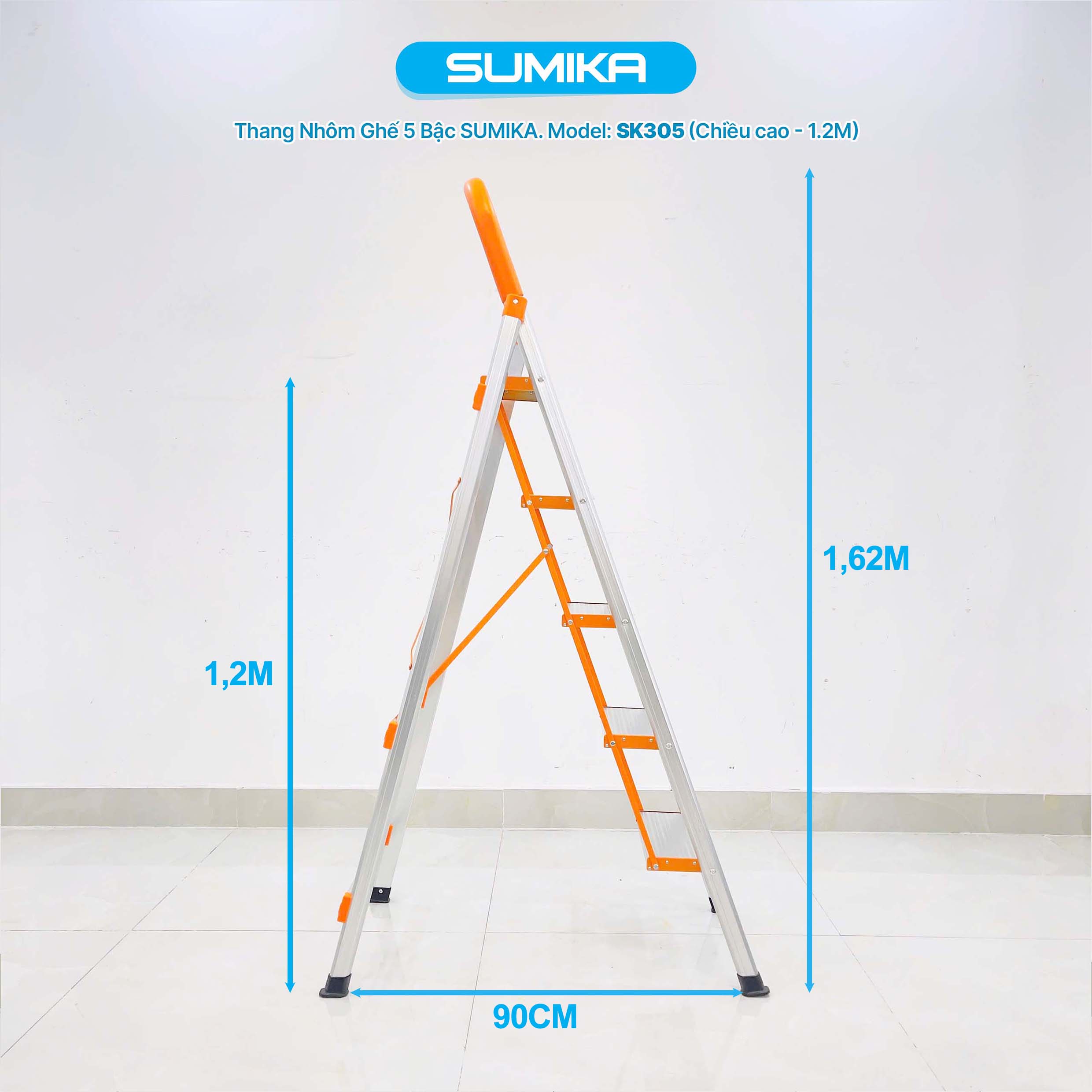 Thang Nhôm Ghế 5 Bậc SUMIKA SK305 - Nhôm T6063