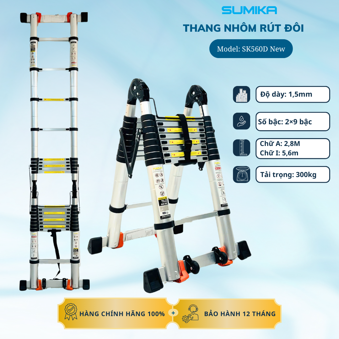 Thang Nh&ocirc;m R&uacute;t Chữ A SUMIKA SK560D NEW