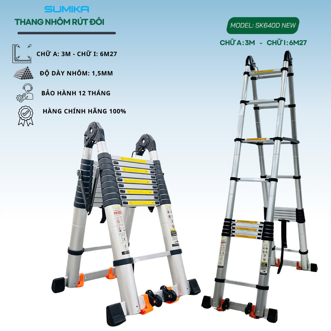 Thang Nh&ocirc;m R&uacute;t Chữ A SUMIKA SK640D NEW