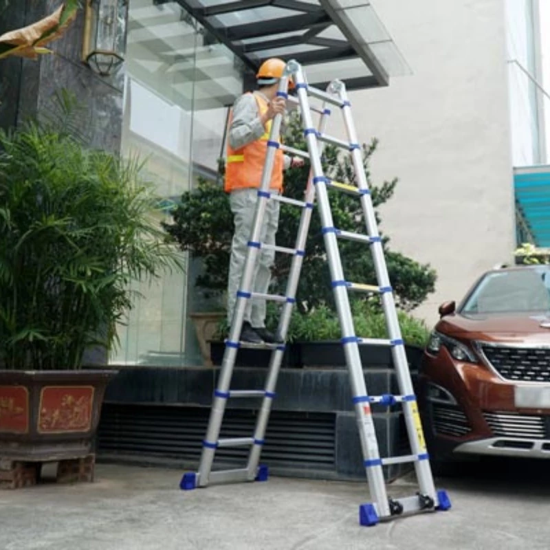 Thang Nhôm Rút Gọn (chữ A) Advindeq ADT707B Khóa Gấp Tự động, Tải 150kg