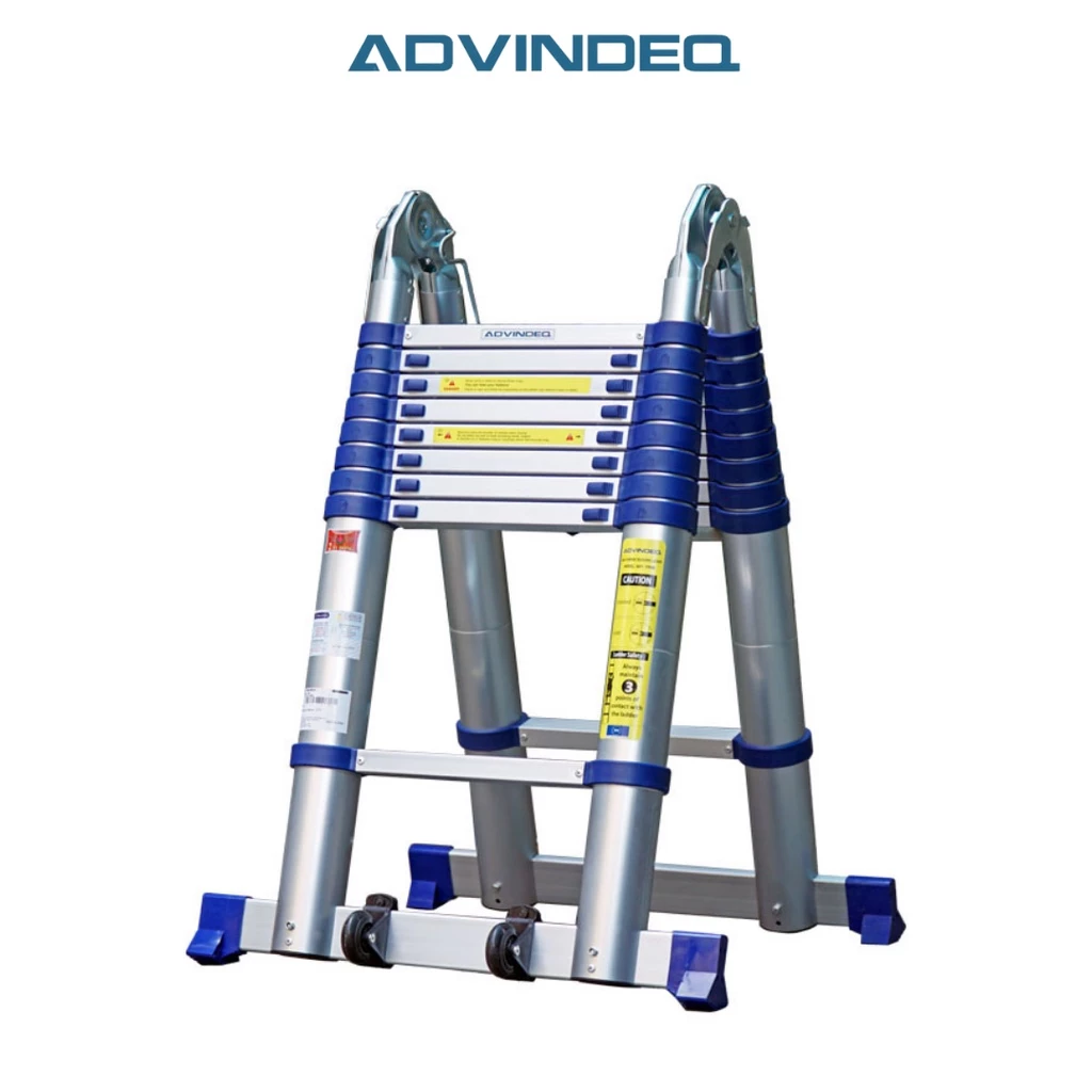 Thang Nhôm Rút Gọn (chữ A) Advindeq ADT709B Khóa Gấp Tự động, Duỗi 5.6m