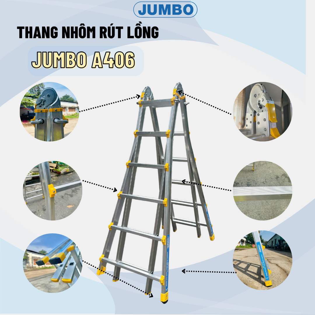 Thang Nh&ocirc;m R&uacute;t Lồng Chữ A JUMBO A406