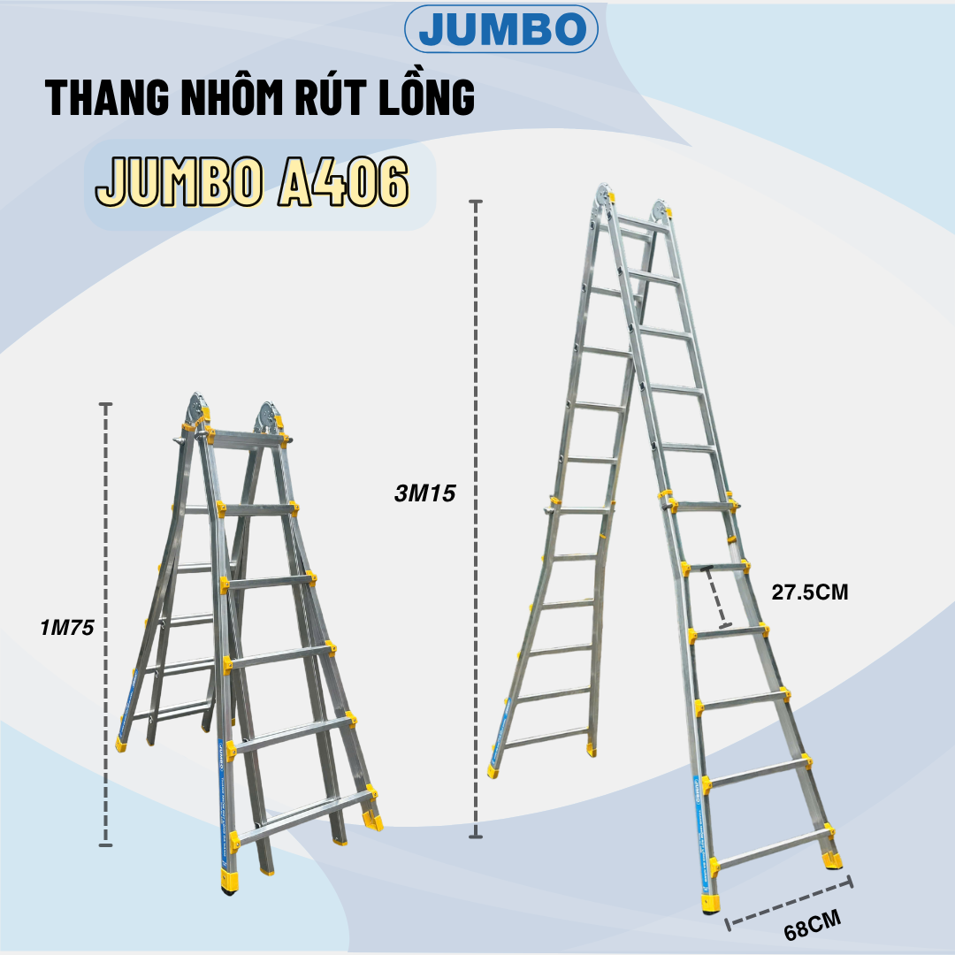 Thang Nh&ocirc;m R&uacute;t Lồng Chữ A JUMBO A406