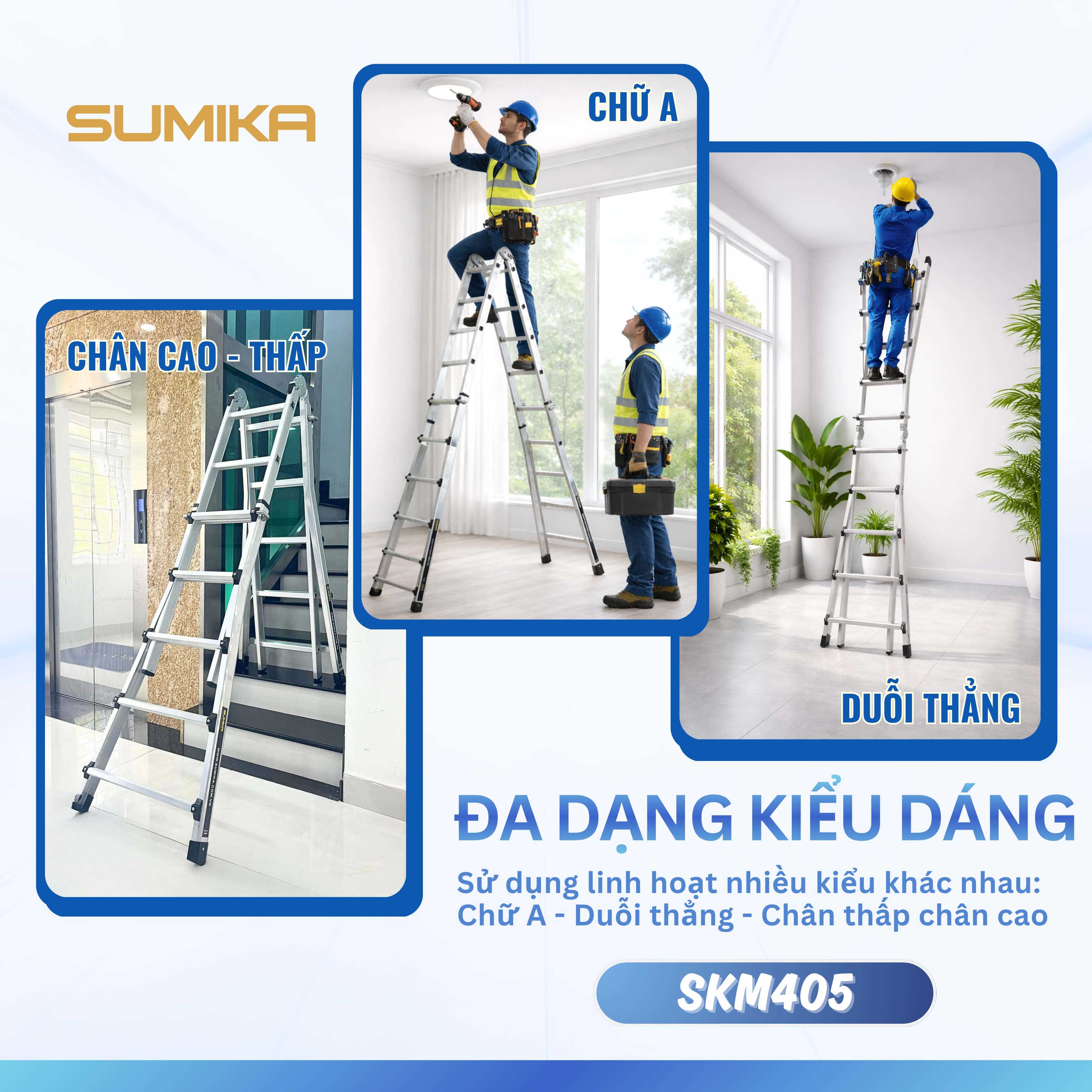 Thang Nh&ocirc;m R&uacute;t Lồng Chữ A SUMIKA SKM405