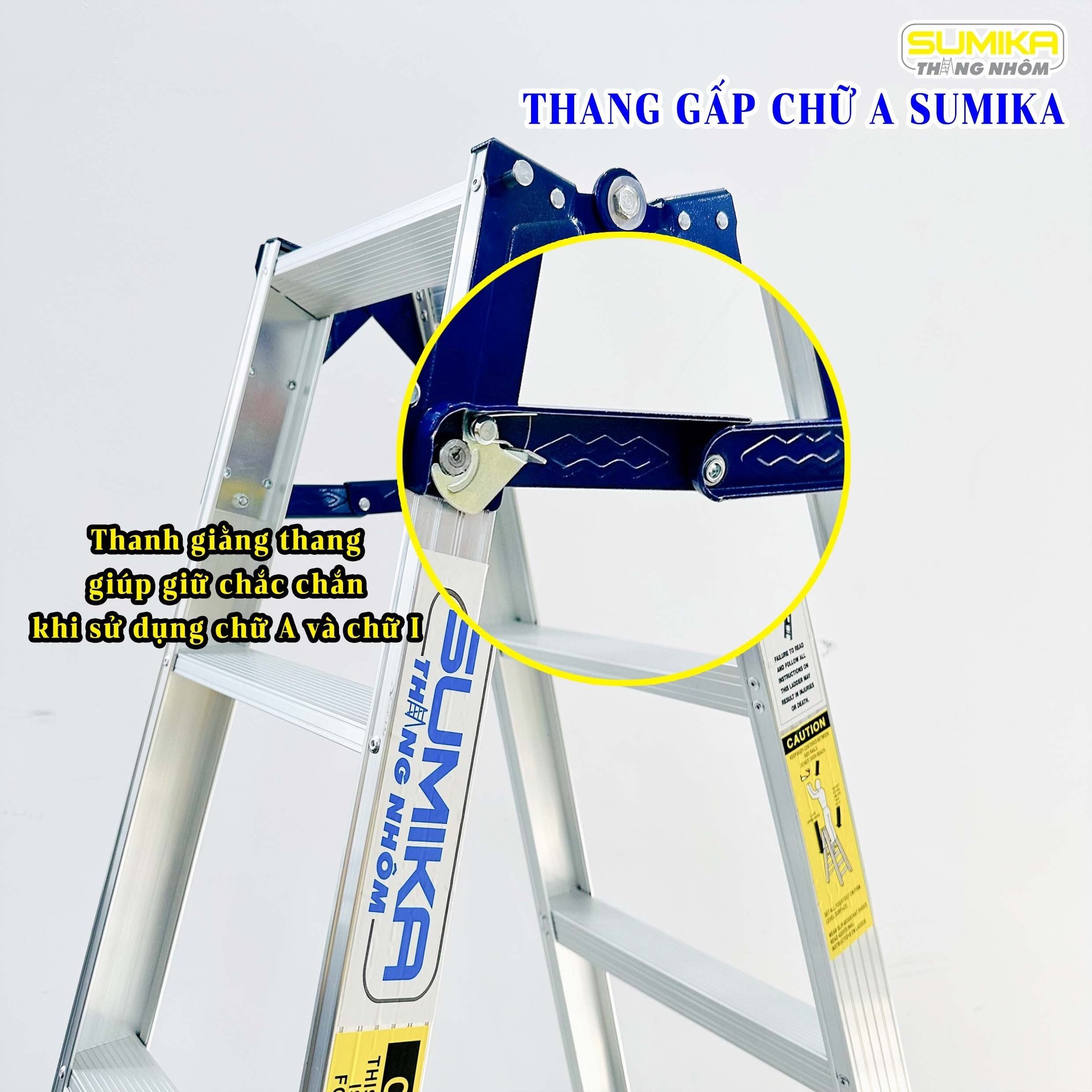 Thang Nh&ocirc;m Xếp Chữ A Sumika SKD504 - Ch&acirc;n 44cm, 4x2 Bậc