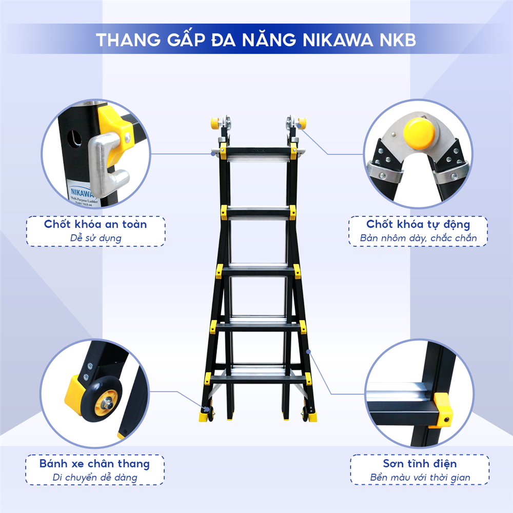 Ưu điểm nổi bật của Thang nhôm gấp đa năng Nikawa NKB-46 New