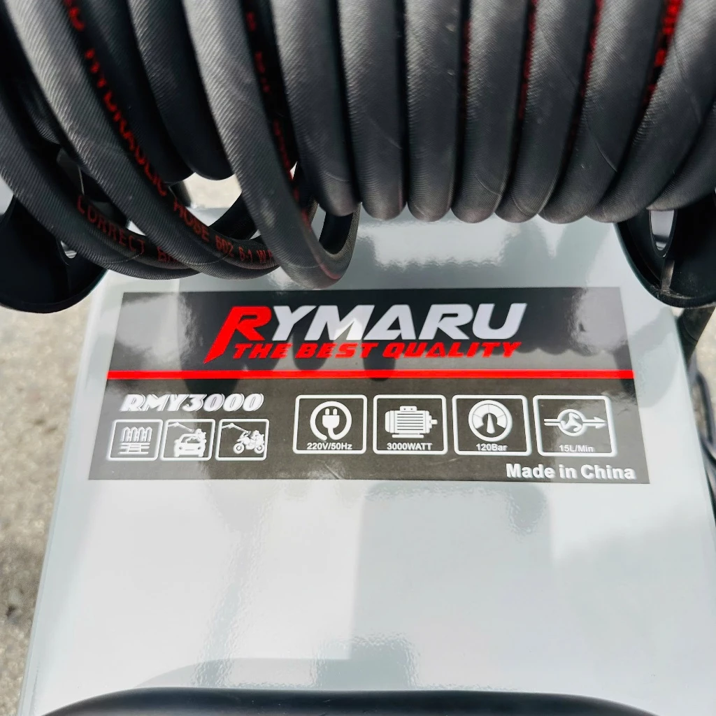 Máy rửa xe cao áp RYMARU-RMY3000 - 3000W. Áp 120Bar. Dây 15 Mét bố kẽm .BH 1 Năm