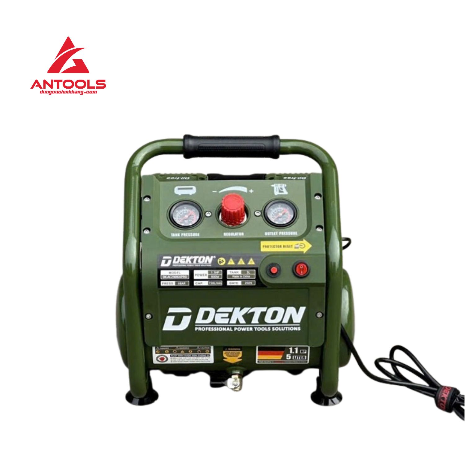 Máy Nén Khí Không Dầu 5L 1.1HP Dekton DK-AC2906XPRO Oliu Chính Hãng