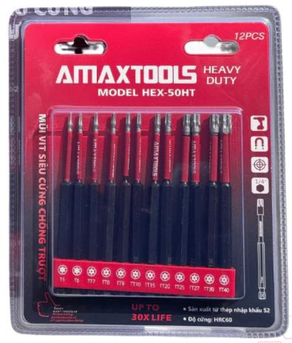 Bộ Mũi Hoa Thị , Amaxtools, HEX-50HT - Hàng Chính Hãng
