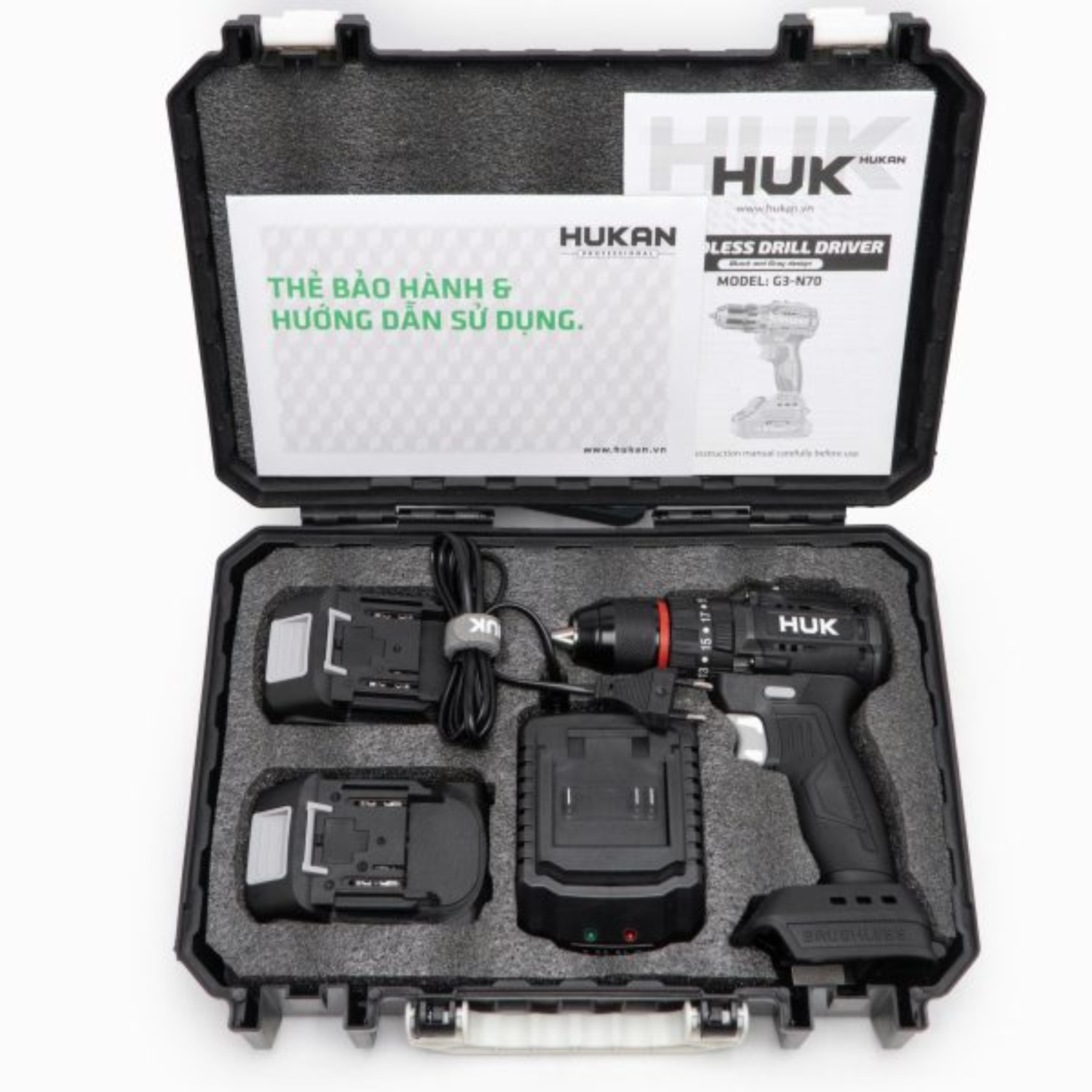 Máy Khoan Pin GEN3 Hukan G3-N70, Lực Siết 70Nm, Pin 21V