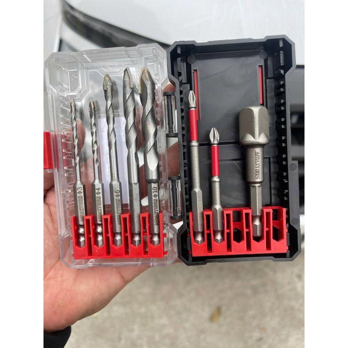 BỘ PHỤ KIỆN MŨI KHOAN/VÍT ĐUÔI 6.35 AMAXTOOLS - CBK8 - Điện Máy An Tools - Vít 6.35, Khoan