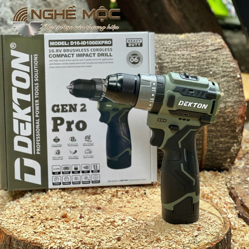 Máy Khoan Pin 16.8V Dekton D16-ID1060XPRO, Lực Siết 60Nm, Bảo Hành 6 Tháng