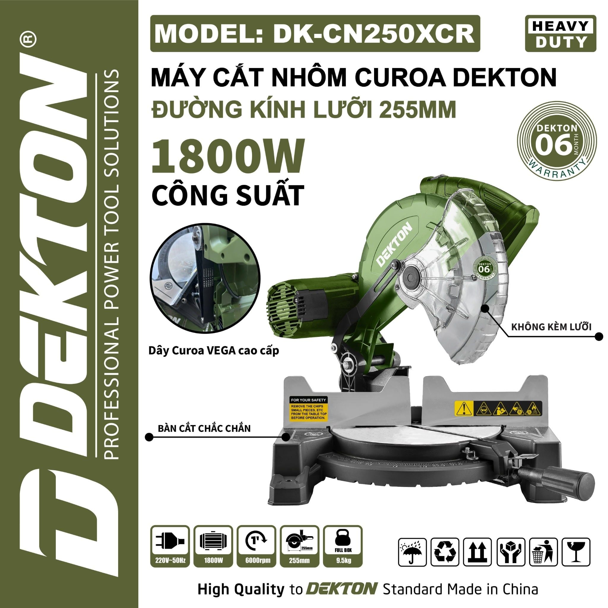 Máy Cắt Nhôm, Cắt Gỗ Dekton DK-CN250XCR 1800W