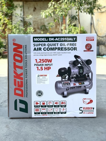 Máy Nén Khí Không Dầu Bình Nhôm Dekton DK-AC2910PROMAX Công Suất 1.5HP - 10 Lít