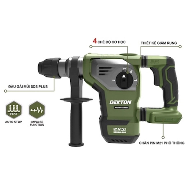 Máy Khoan Cầm Tay Dùng Pin Dekton M21-RH3203XPRO Không Chổi Than