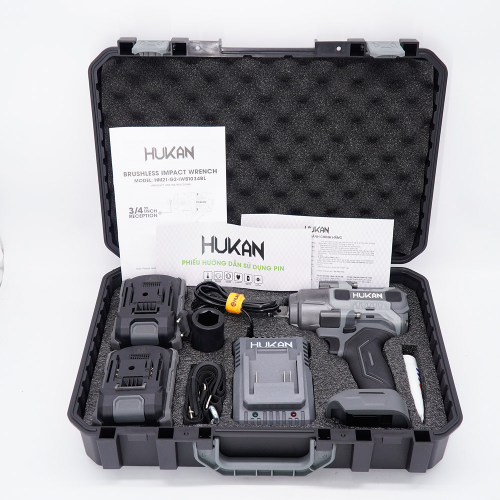 Máy Siết Bulong 	1000Nm Pin GEN 2 HUKAN HM21-G2-IWB1034BL Không Chổi Than