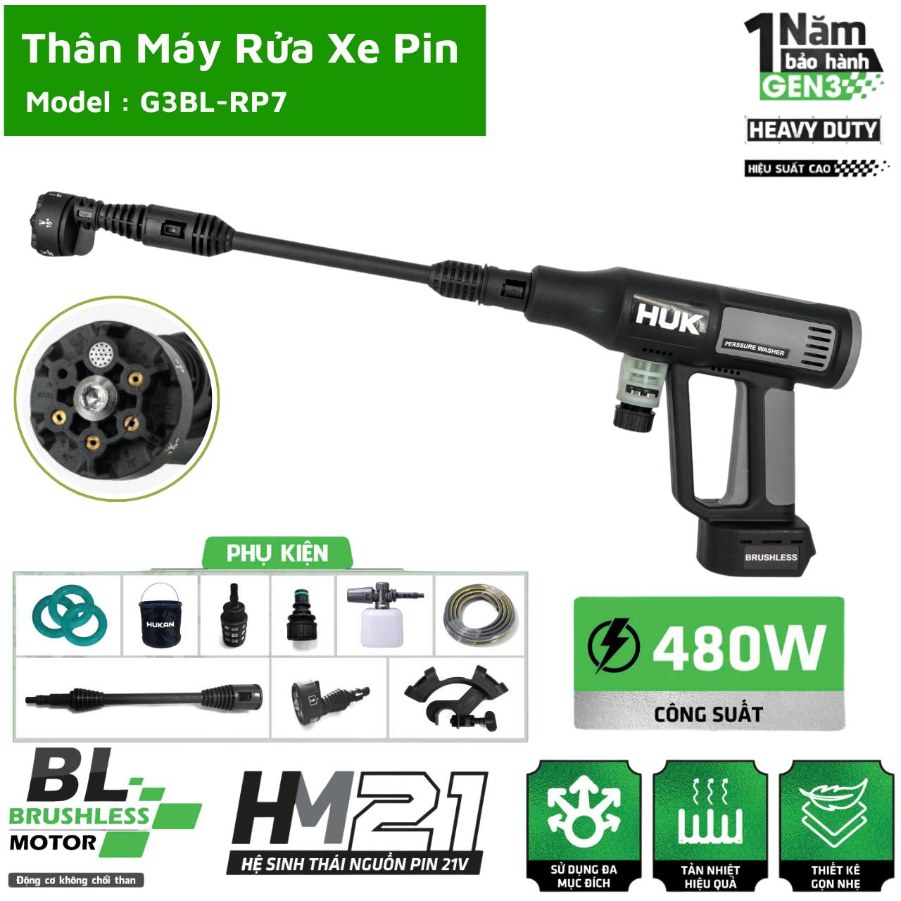 Máy Rửa Xe Pin Hukan G3BL-RP7