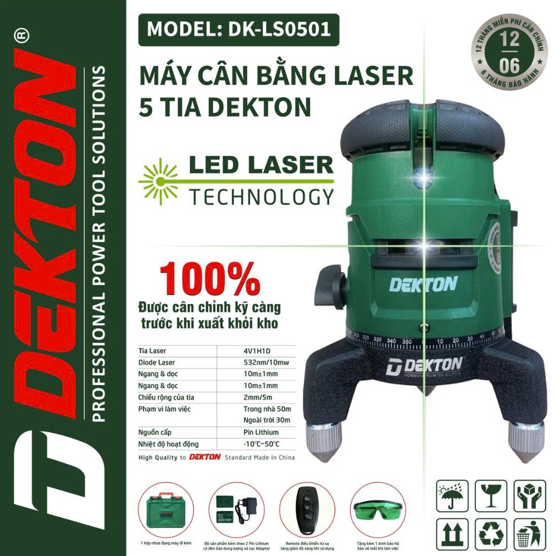 Máy Cân Bằng Laser 5 Tia DEKTON DK-LS0501