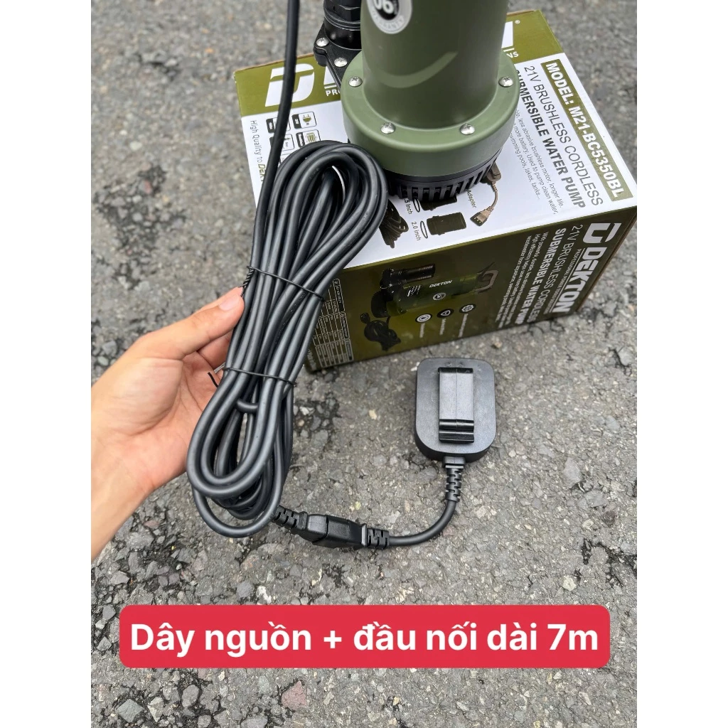 Máy Bơm Nước Chìm Dekton 21V Brushless M21-BC5350BL Lưu Lượng 90 Lít/phút
