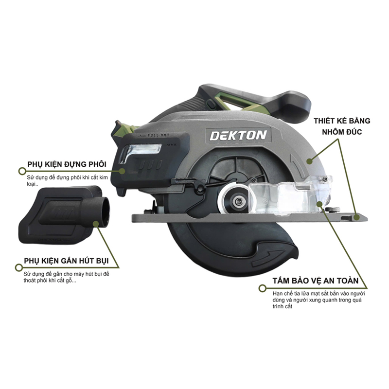 Máy Cắt Hợp Kim Dùng Pin 185mm Dekton M21-CHK185XPROMAX Chính Hãng
