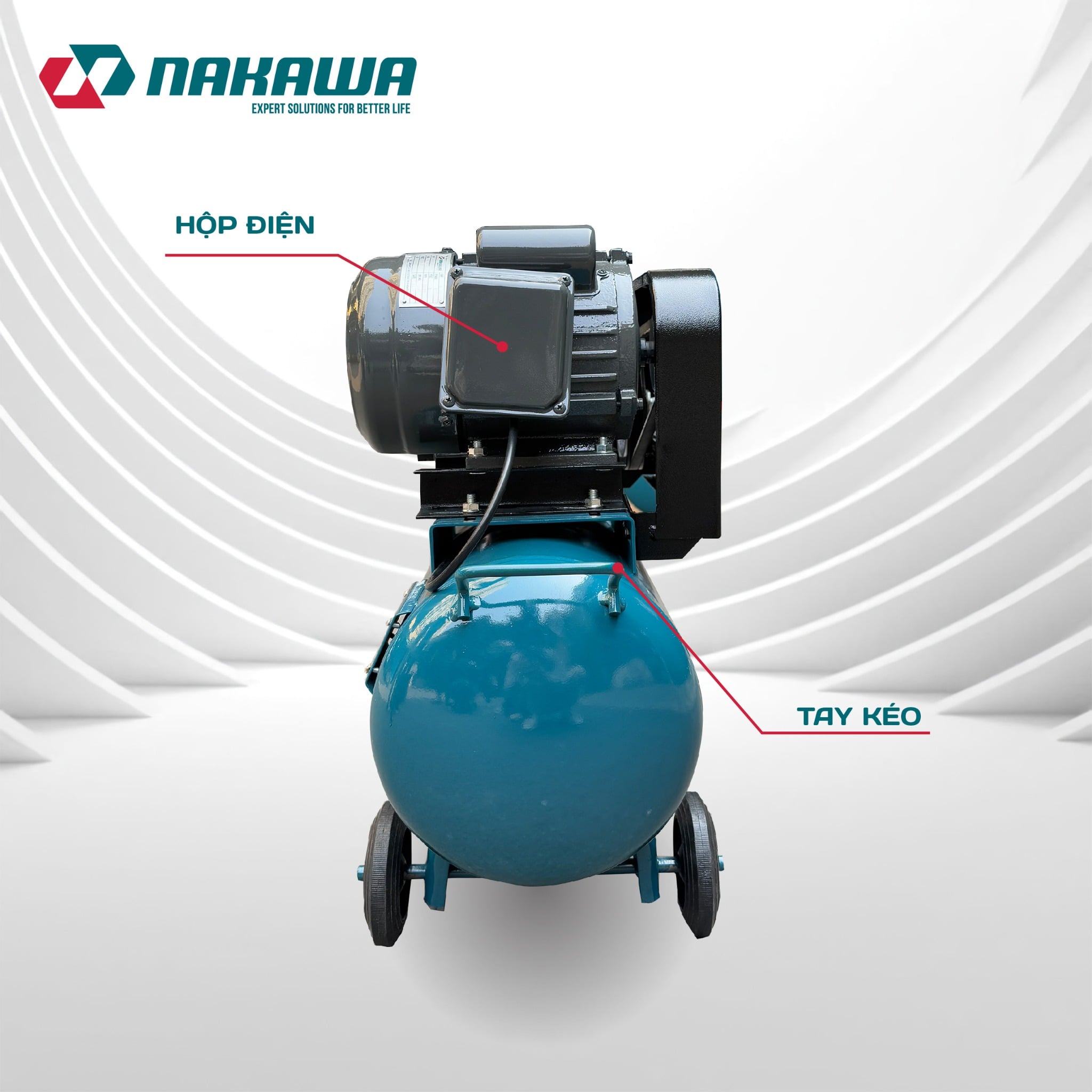 Máy Nén Khí Có Dầu 40L Nakawa NK0140PRO, Công Suất 1/2HP, Bảo Hành 9 Tháng Chính Hãng