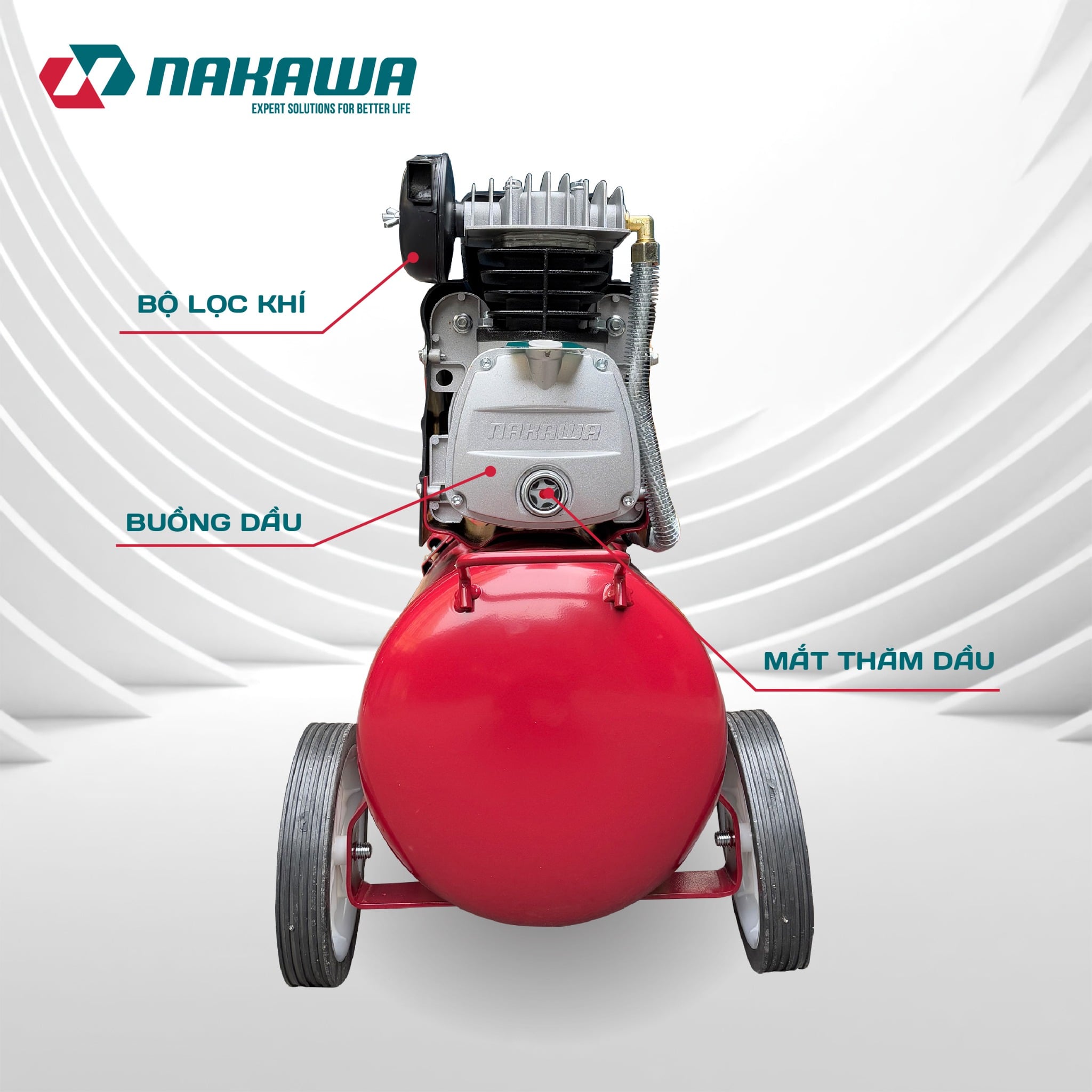 Máy Nén Khí Có Dầu 35L Nakawa ,NK35PRO Công Suất 3.6HP, Bảo Hành 9 Tháng Chính Hãng