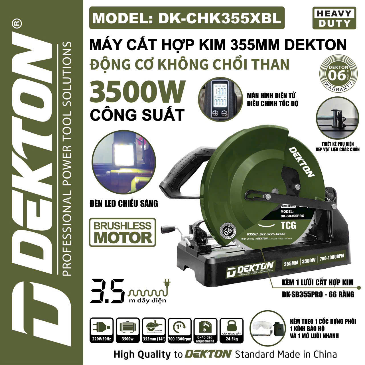 Máy Cắt Hợp Kim 355mm Dekton DK-CHK355XBL