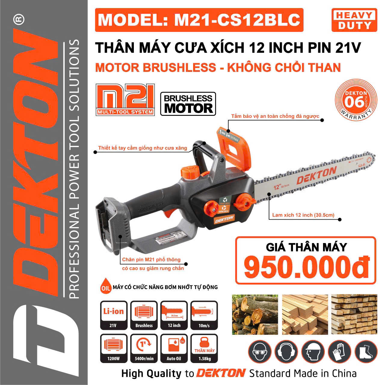 Máy Cưa Xích Dekton M21-CS12BLC