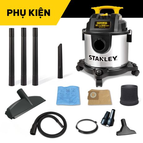 Máy Hút Bụi Gia Dụng 15 Lít Inox, 3 Chức Năng Stanley SL19301-4BA, Lực Hút 15Kpa