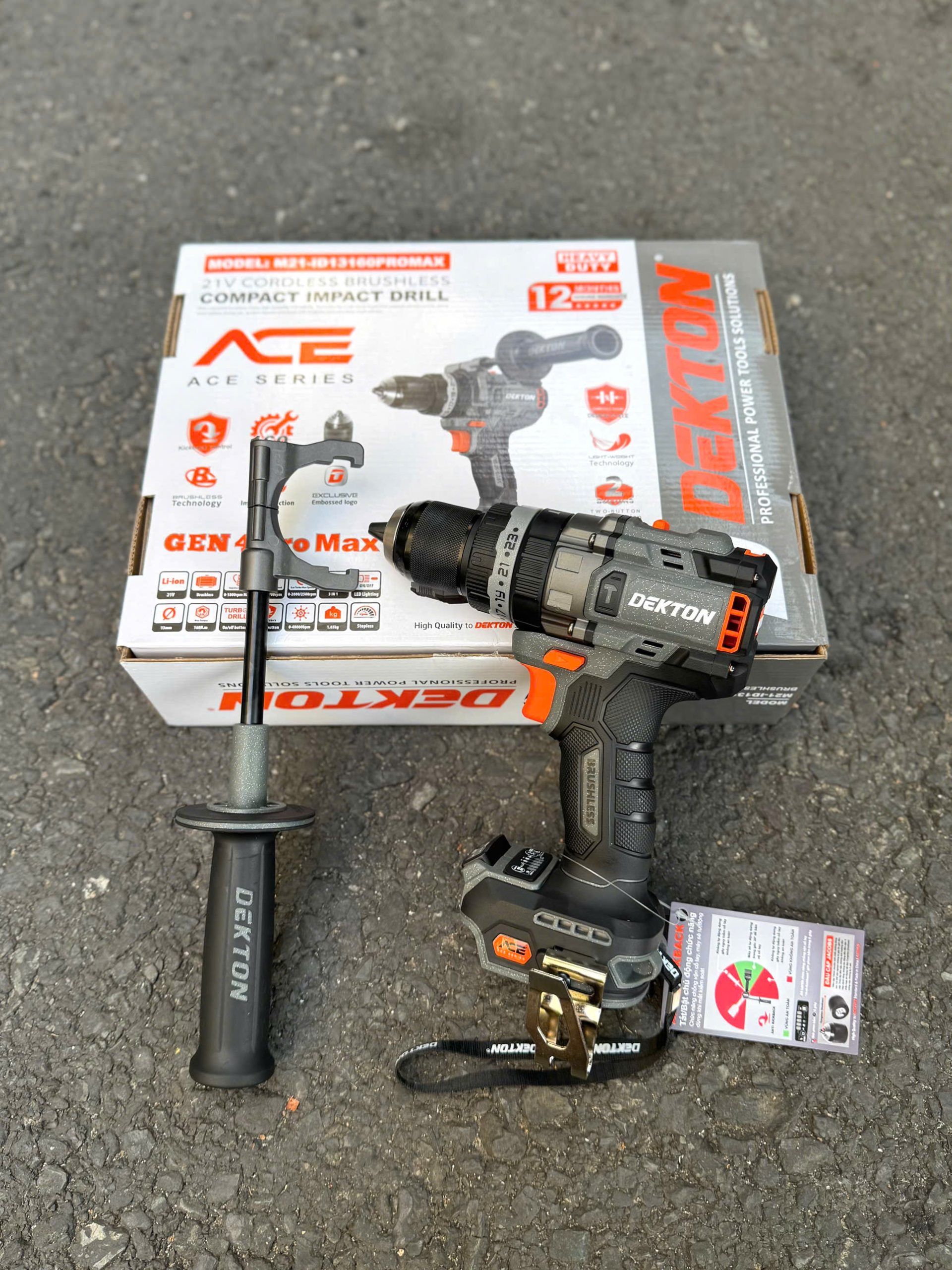 Máy Khoan Pin 21V Động Cơ Không Chổi Than DEKTON 160Nm M21-ID13160PROMAX