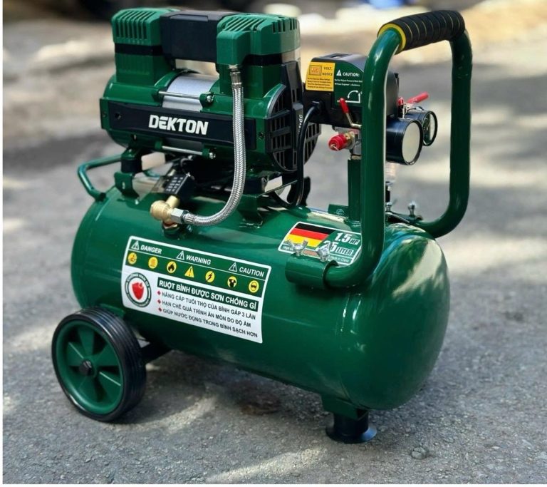 Máy Nén Khí Không Dầu 1.5HP 25L DEKTON DK-AC2925PRO Ruột Bình Sơn Chống Rỉ Sét
