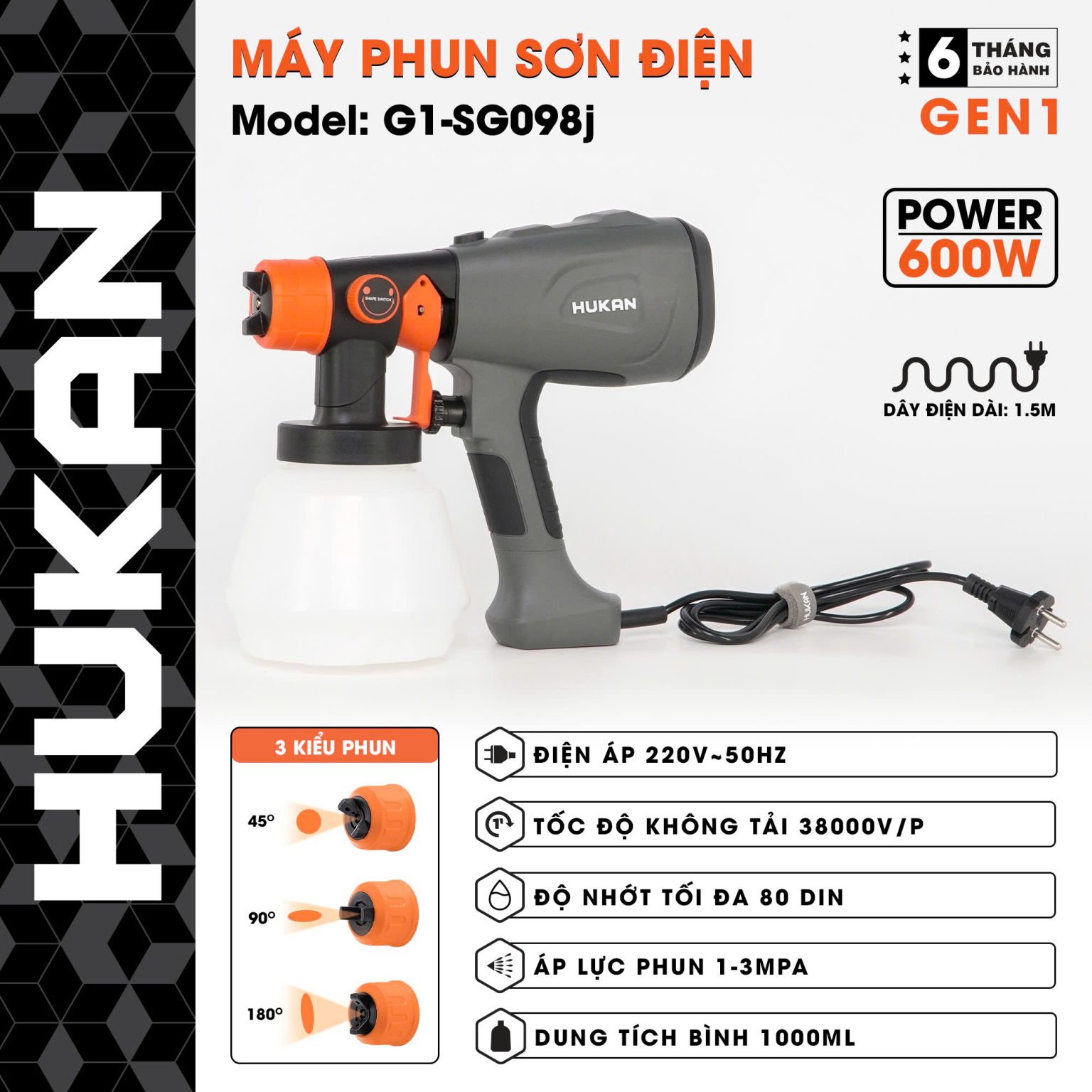 Máy Phun Sơn Dùng điện Gen1 G1-SG098J