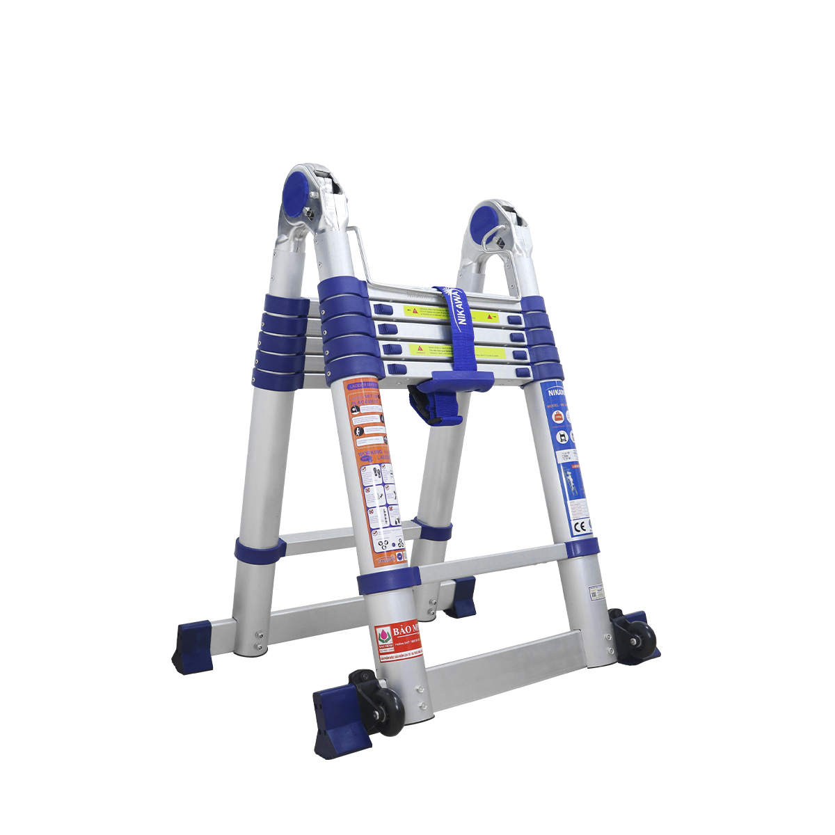 Thang Nhôm Rút Đôi Chữ A 3.8M 6 Bậc NIKAWA NK-38AI-Pri