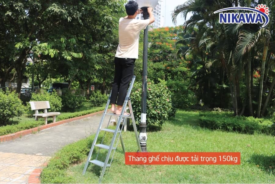Thang Ghế Nhôm 4 Bậc Nikawa NK-4SL, Cao 152 Cm, Chính Hãng