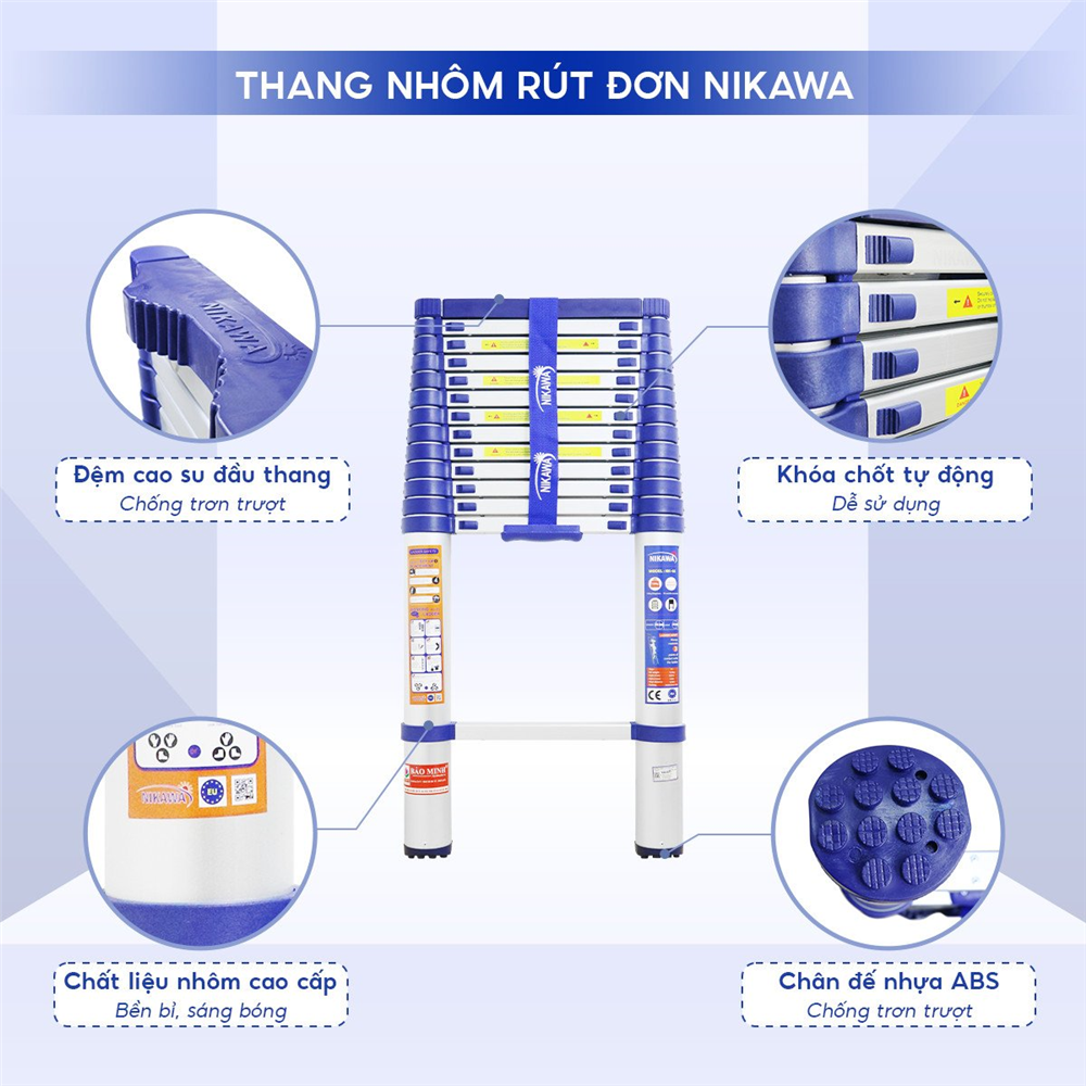 Thang Nhôm Rút Đơn 5m4 Nikawa NK-54
