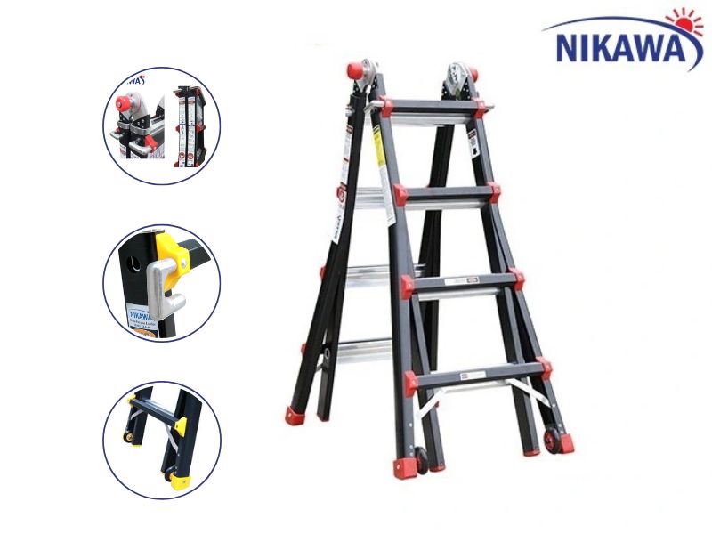 Thang Nhôm Rút Lồng Gấp Chữ A 3.98M Đa Năng Nikawa NKB-48