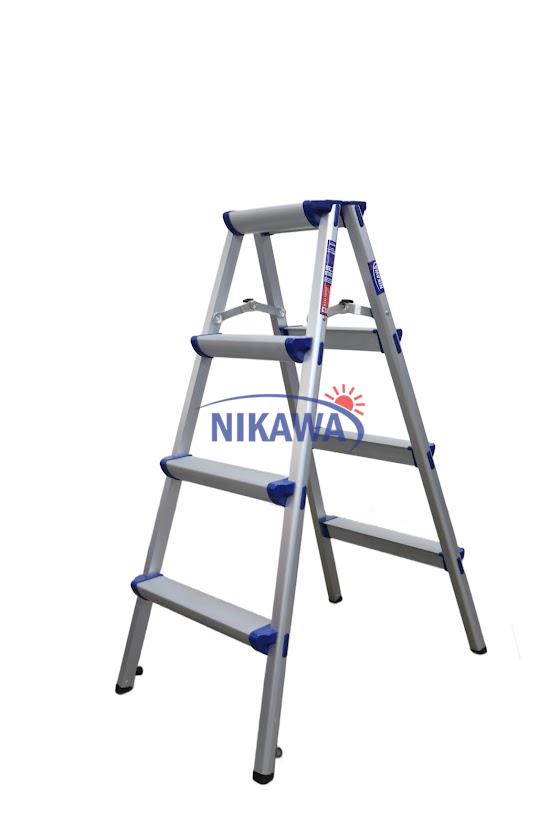 Thang Ghế Nhôm Gấp Chữ A 1.08M Gấp Gọn Nikawa NKD-04 Chính Hãng