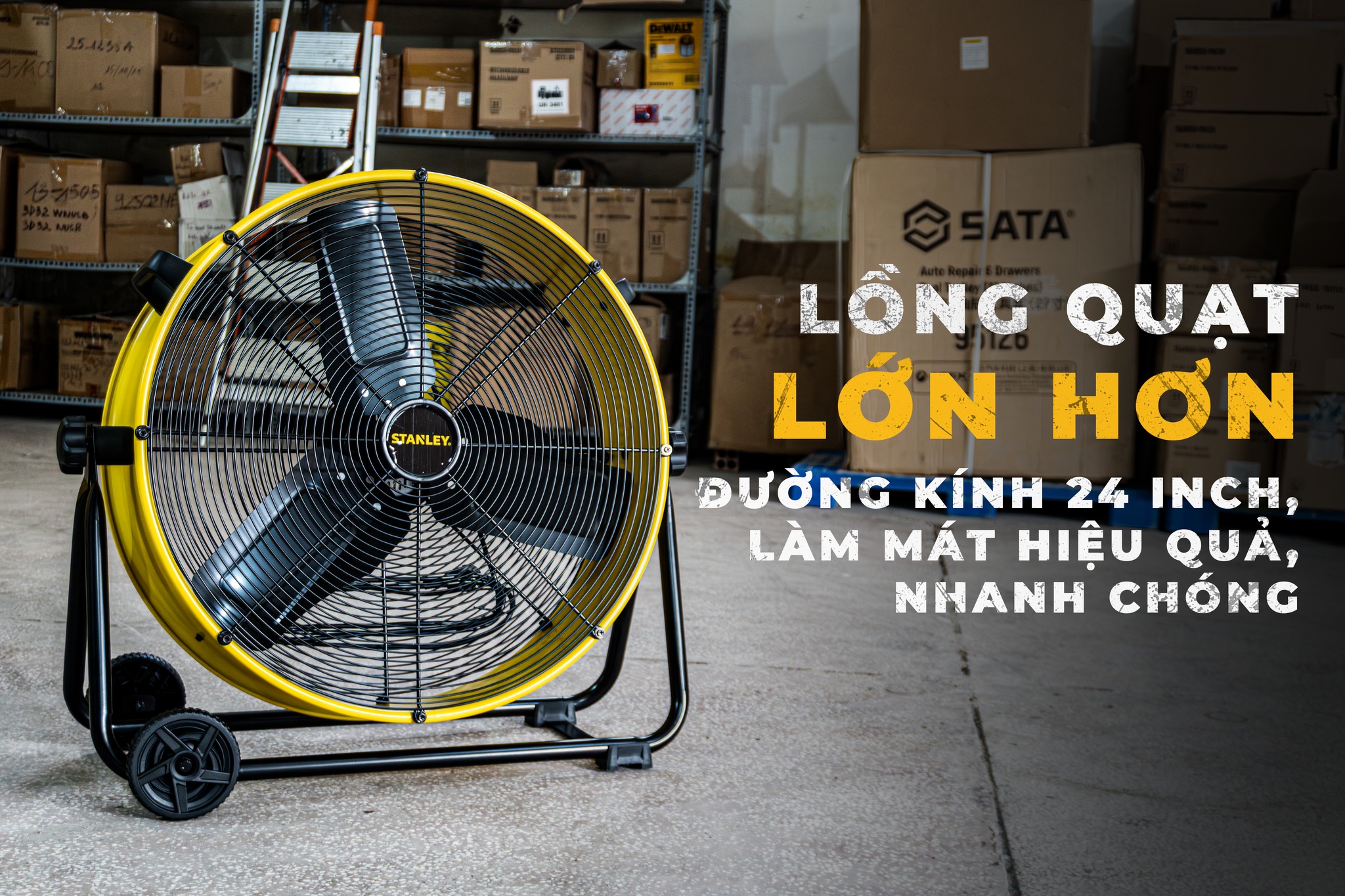 Quạt Sàn Công Nghiệp Stanley 24 Inch SLF306125D, Công Suất 250W