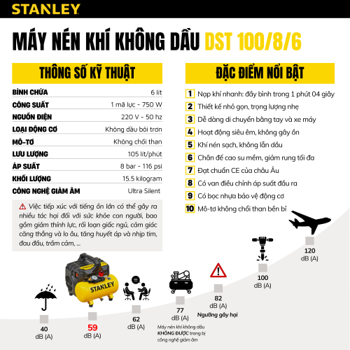 Máy Nén Khí STANLEY DST100/8/6