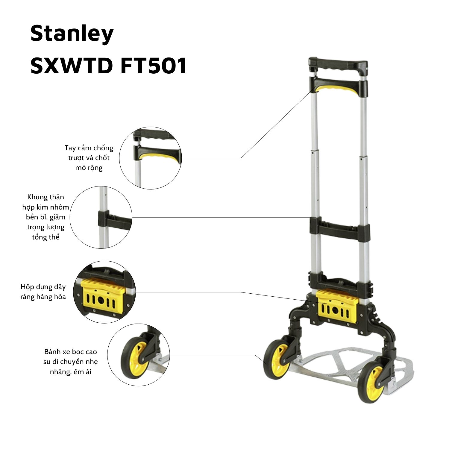 Xe đẩy Hàng 2 Bánh Stanley SXWTD FT501 - Chính Hãng