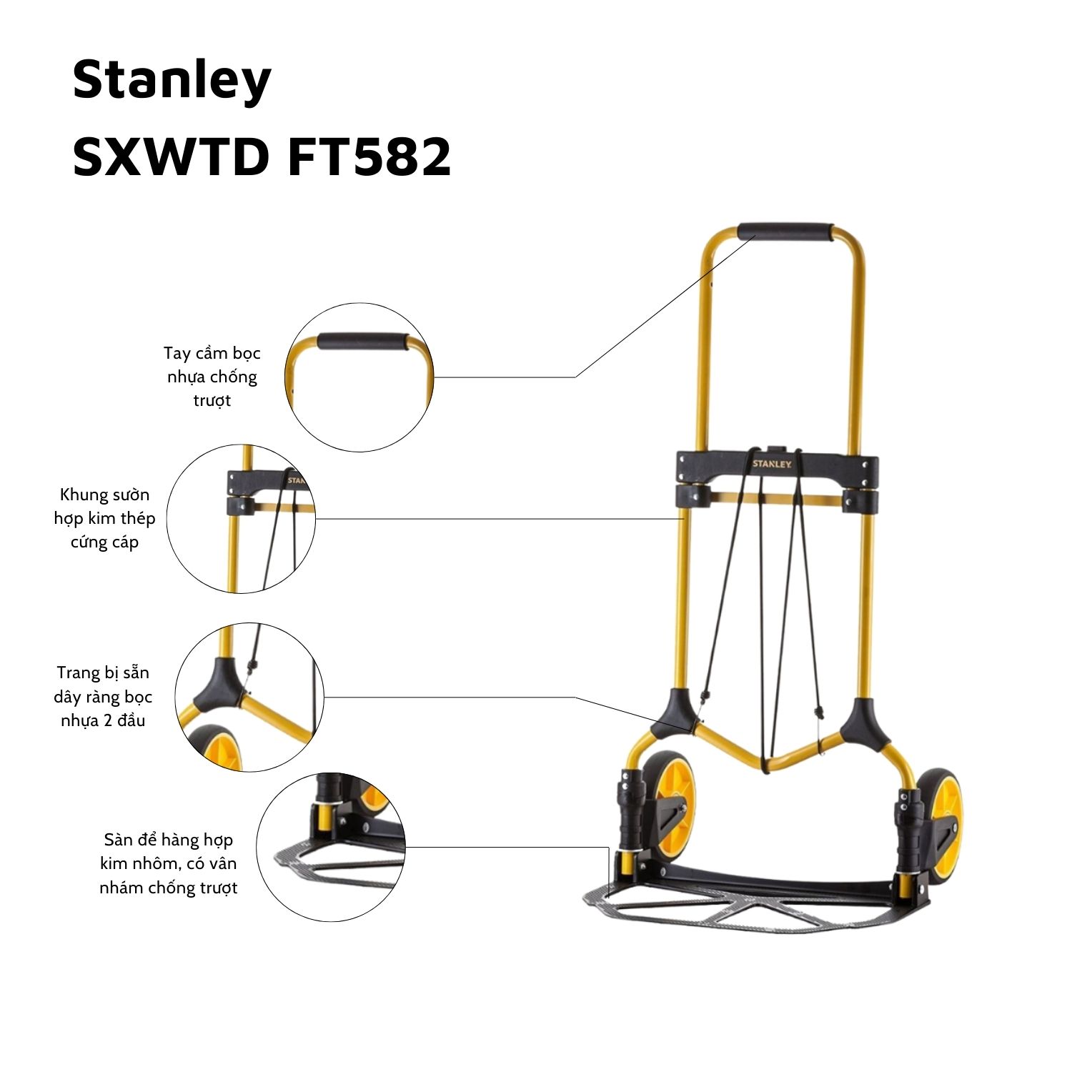 Xe đẩy Hàng 2 Bánh Stanley FT582 - Chính Hãng
