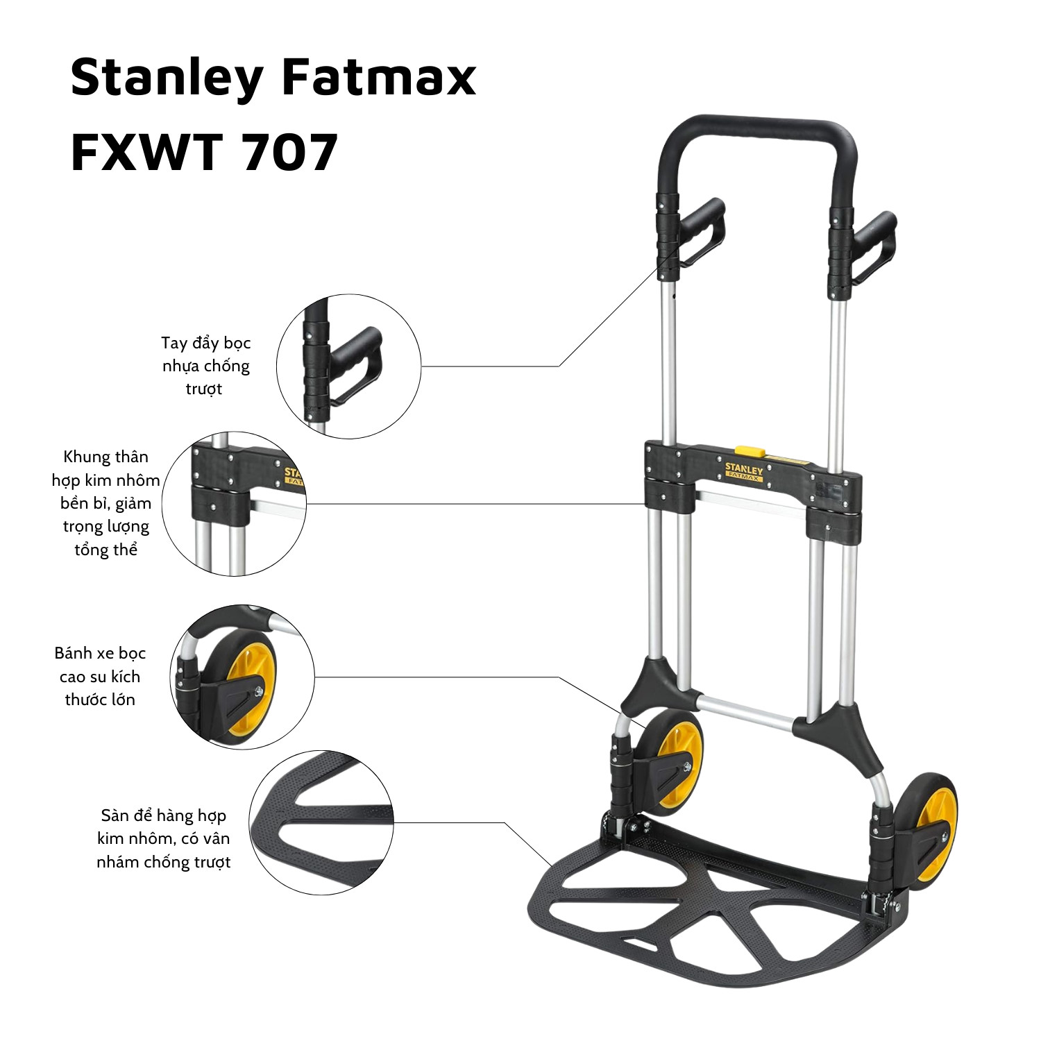 Xe đẩy Hàng 2 Bánh Gấp Gọn Hiệu Stanley Fatmax-USA FXWT-707