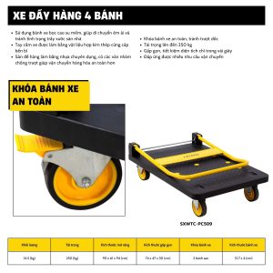 Xe đẩy Hàng 4 Bánh Gấp Gọn Stanley PC509, Tải Trọng 250kg