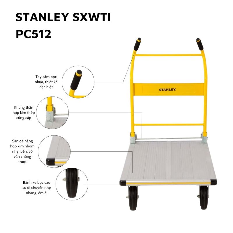 Xe đẩy Hàng 4 Bánh Gấp Gọn Stanley PC512, Tải Trọng 350kgs