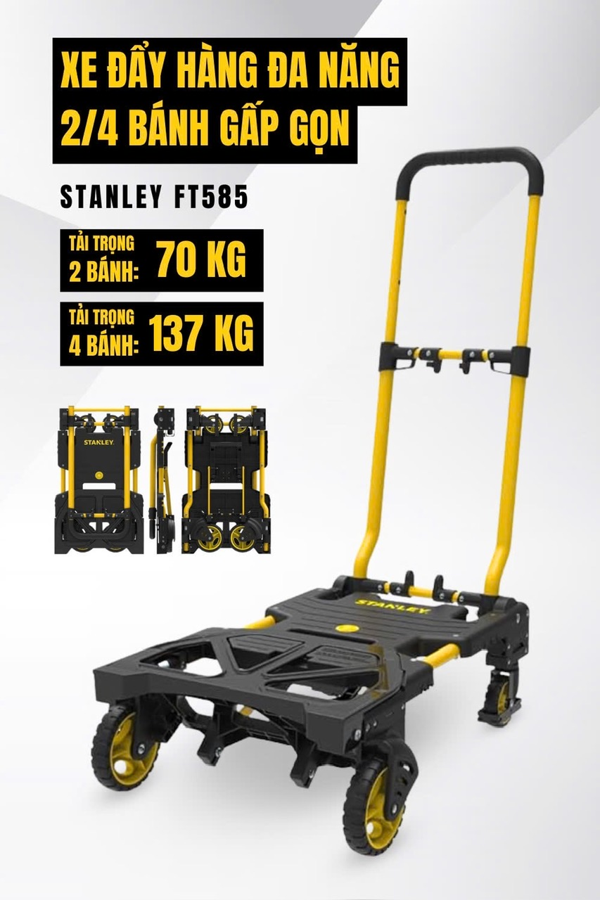 Xe Đẩy Đa Năng Gấp Gọn Stanley FT585 Chính Hãng, Tải Trọng 70/137Kg