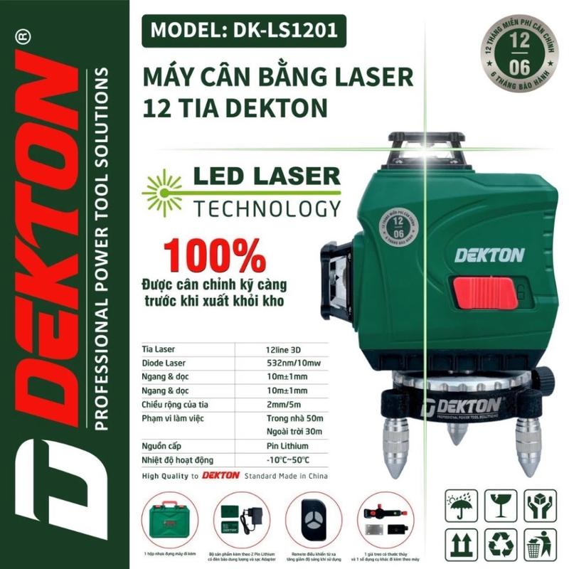 Máy Cân Bằng Laser 12 Tia Xanh DEKTON DK-LS1201